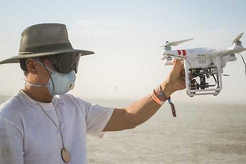 Drone eye view of Burning Man 2014