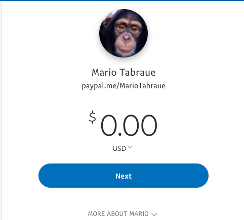 One of the donation options on Zoological Wildlife Foundation's website is to directly send money to Tabraue's personal Paypal account.