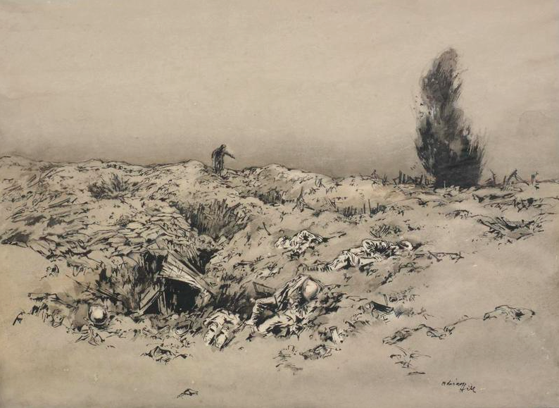 Trenches in Front of Arras - the Runner, by Adrian Hill